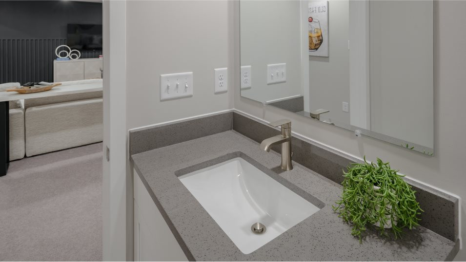 This bathroom is located on the finished lower lev